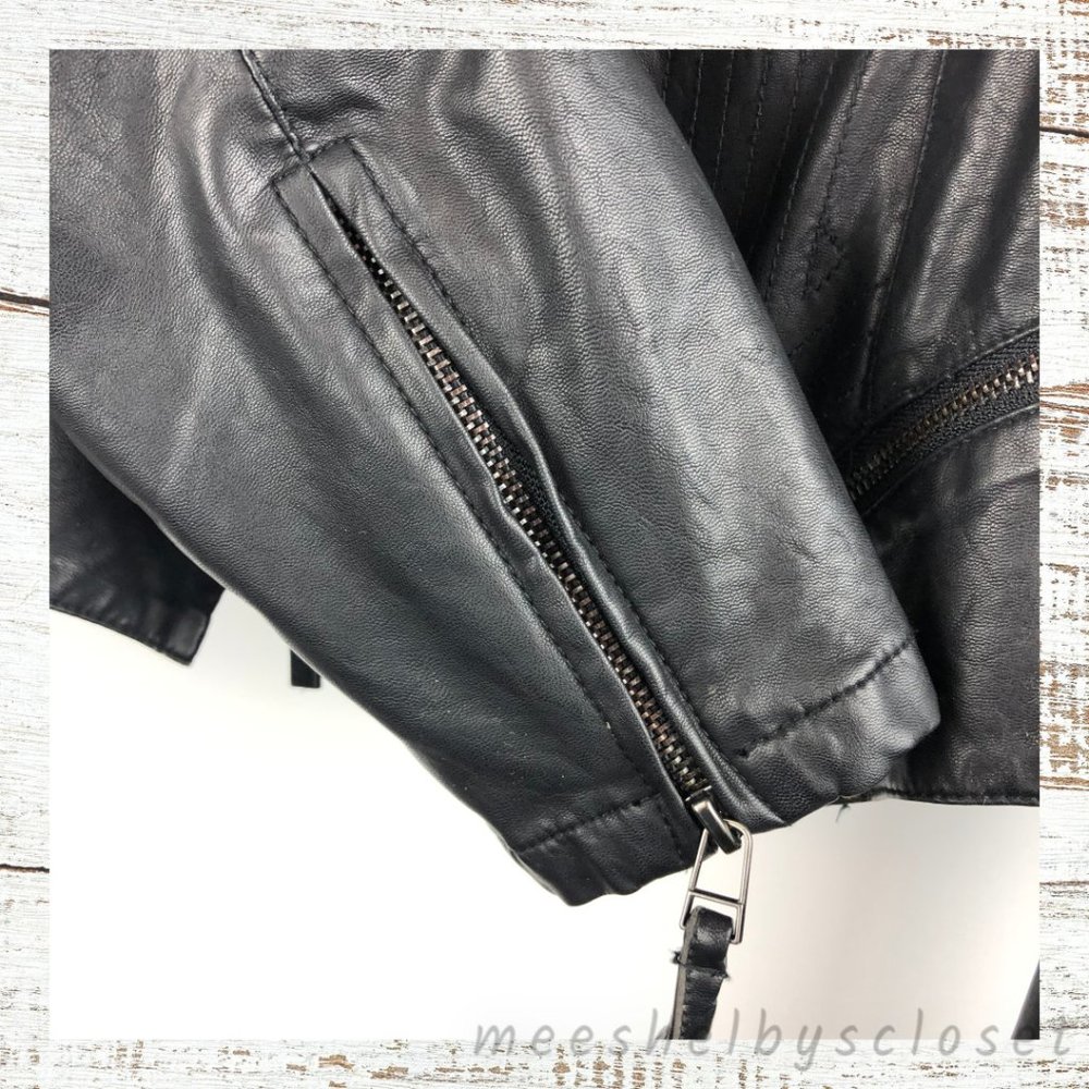 BLANK NYC Vegan Leather Black Moto Jacket Large - Picture 7 of 8